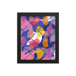 Abstract Memphis Style Patterned Framed Art | Blue | Visionary Skies