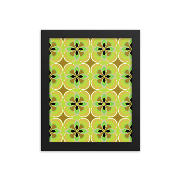 Yellow Patterned Framed Art | Mid Century Floral