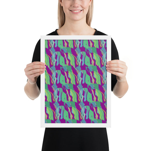 Framed Photo Paper Poster | Contemporary Retro Abstract Purple Hall of Mirrors