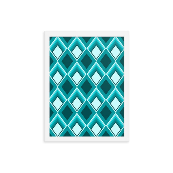 Turquoise Patterned Framed Art | Geometric Glam