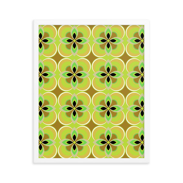 Yellow Patterned Framed Art | Mid Century Floral