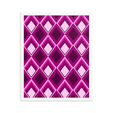 Pink Patterned Framed Art | Geometric Glam