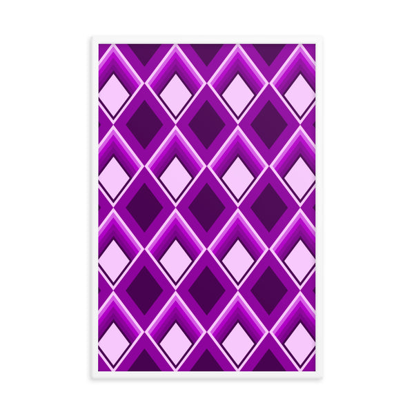 Purple Patterned Framed Art | Geometric Glam