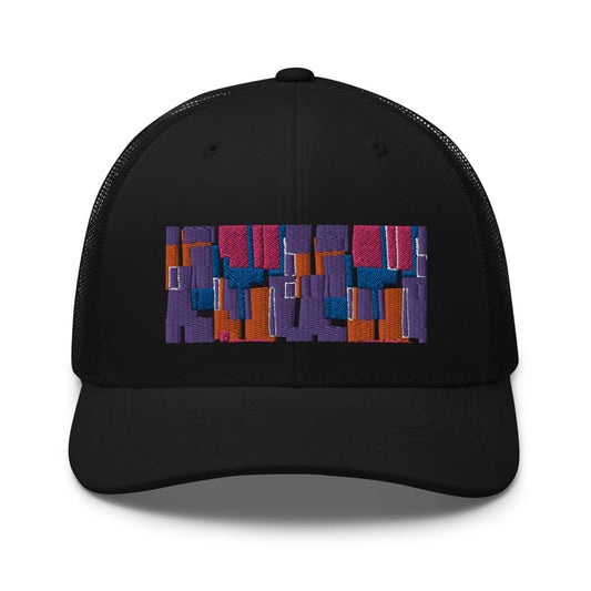 Gorra de camionero | Estilo años 60 en color morado | Geometría de mediados de siglo