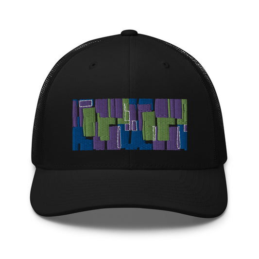 Gorra de camionero | Estilo verde de los años 60 | Geométrica de mediados de siglo