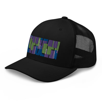 Gorra de camionero | Estilo verde de los años 60 | Geométrica de mediados de siglo