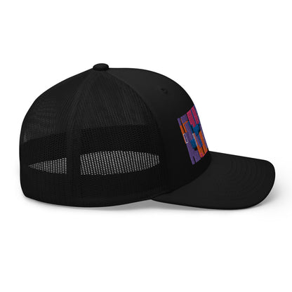 Gorra de camionero | Estilo años 60 en color morado | Geometría de mediados de siglo