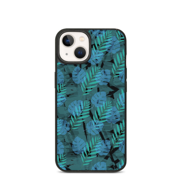 Patterned Biodegradable Phone Case | Blue | Autumn Monstera