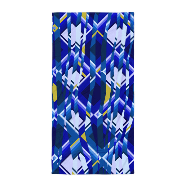 Patterned Towel | Blue | Distorted Geometric Collection