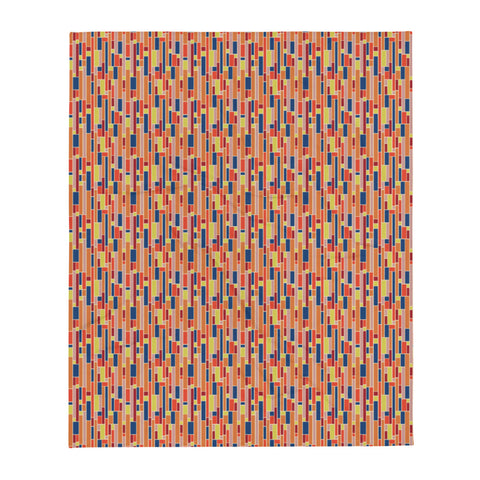 multicolored retro Mid Century Modern Patterned Stripes throw blanket