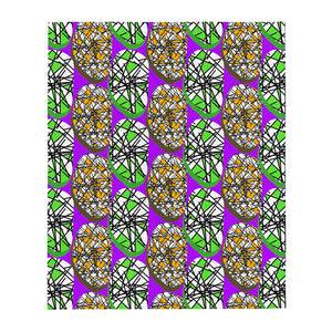 Throw Blanket | Purple Abstract Scribble Shapes Contemporary Retro Memphis Design