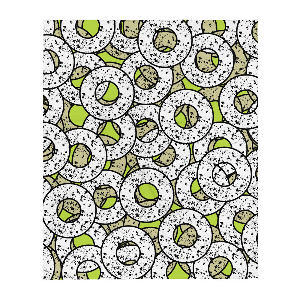 Yellow Patterned Throw Blanket | Splattered Donuts Collection
