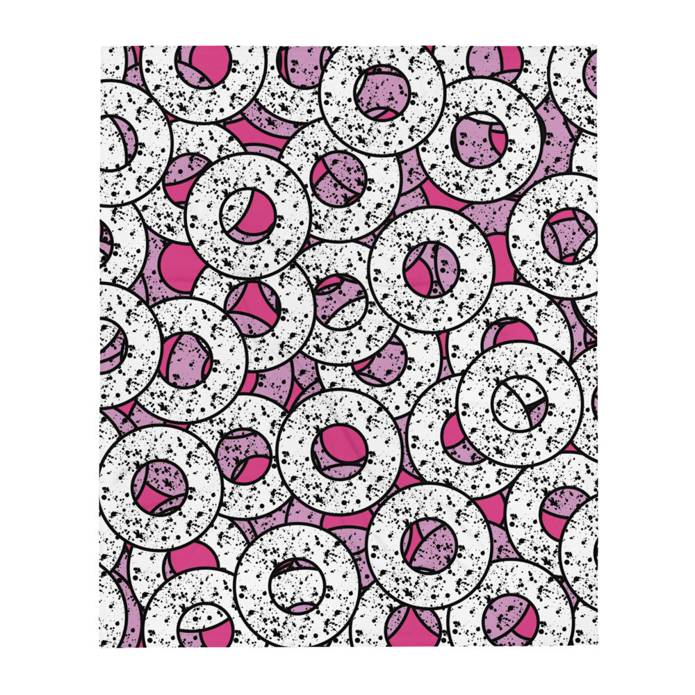 Pink Patterned Throw Blanket | Splattered Donuts Collection