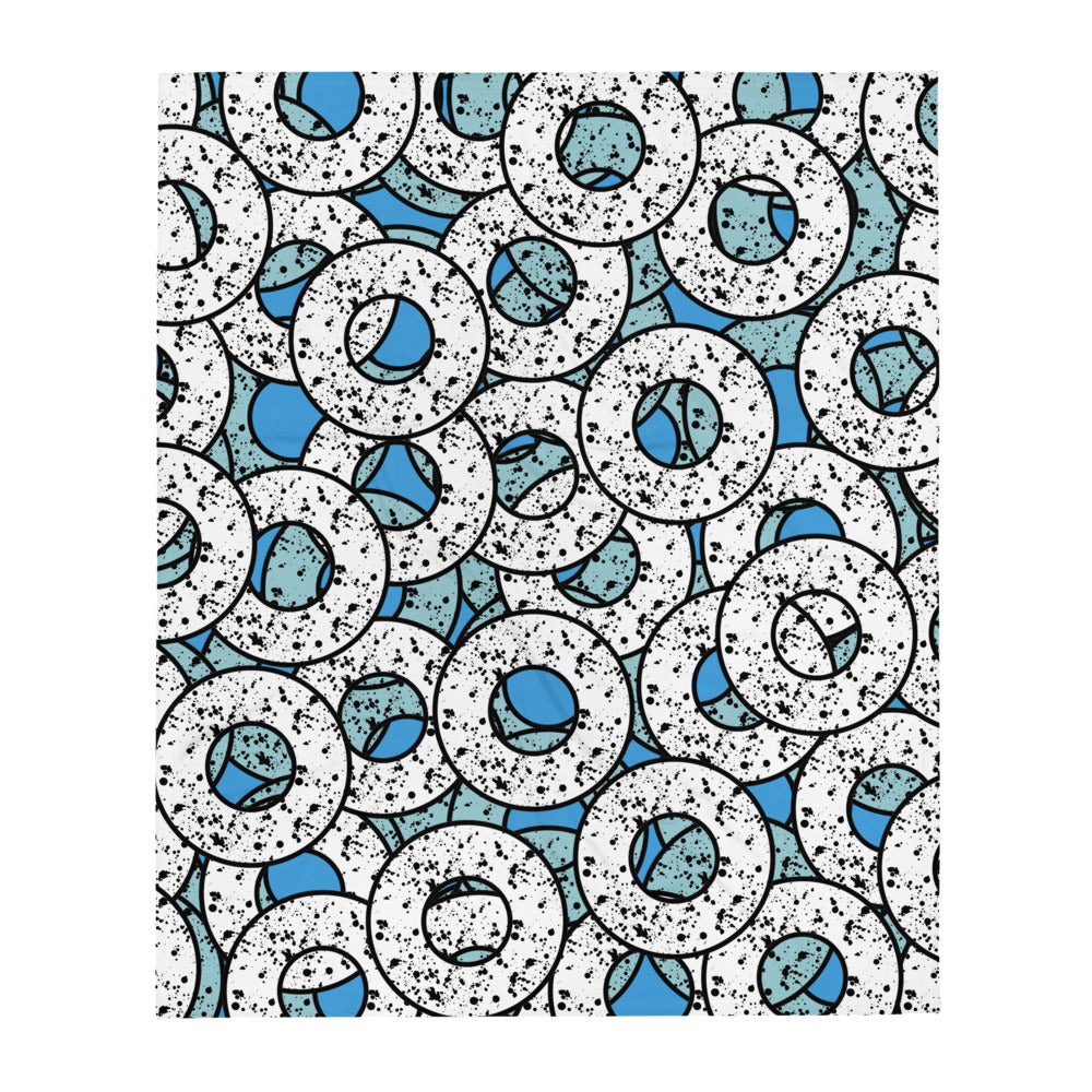 Turquoise Patterned Throw Blanket | Splattered Donuts Collection