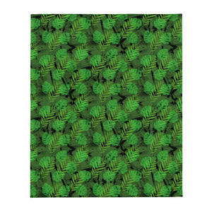 Patterned Couch Throw Blanket | Green | Autumn Monstera