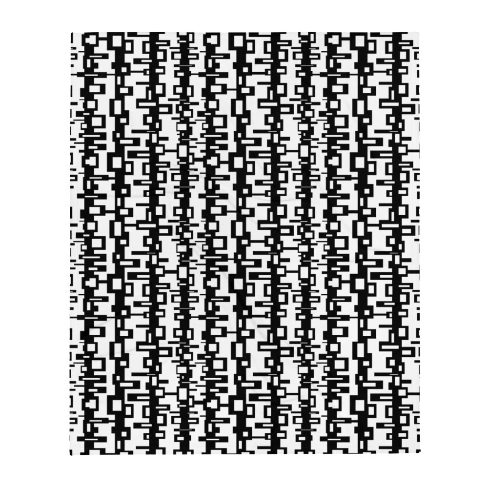 Black and white 2024 grid throw blanket