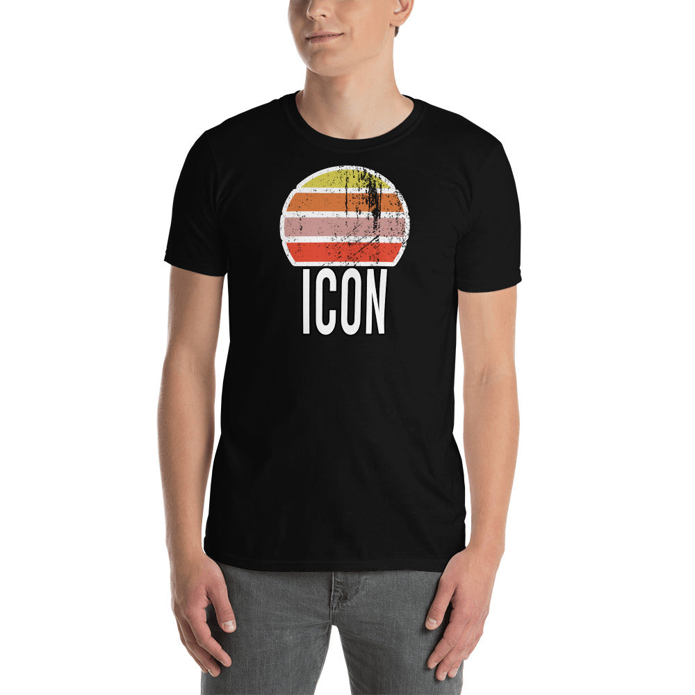 Camiseta unisex de manga corta con diseño de puesta de sol de Icon Vintage