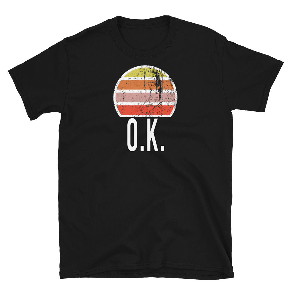 OK Vintage Sonnenuntergang Kurzärmeliges Unisex T-Shirt