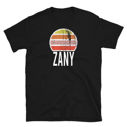 Camiseta unisex de manga corta con puesta de sol vintage de Zany