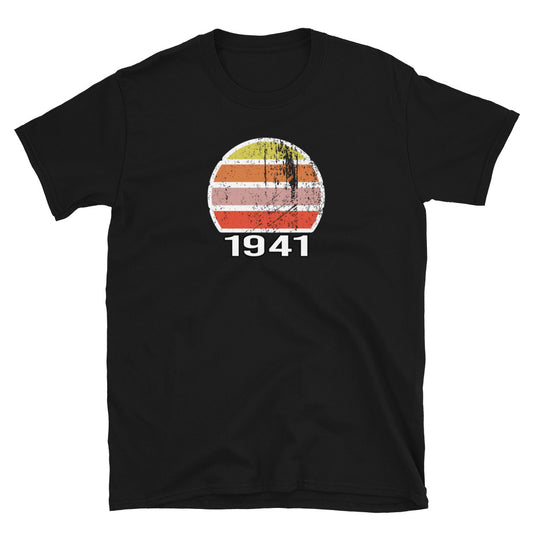 Camiseta unisex de manga corta estilo vintage del año de nacimiento de 1941