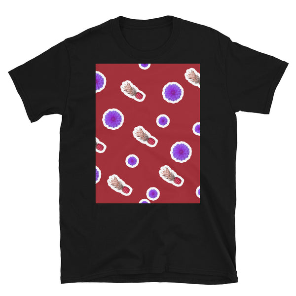 Patterned Short-Sleeve Unisex T-Shirt | Red | Fruity Floral Collection