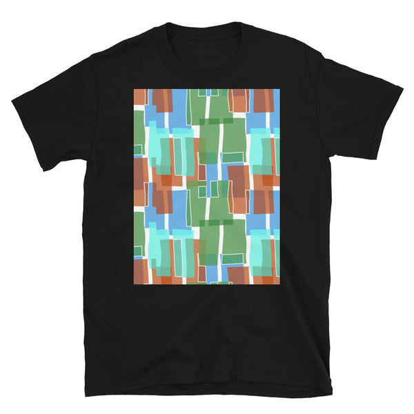 Patterned Short-Sleeve Unisex T-Shirt | Green 60s Style | Mid Century Geometric