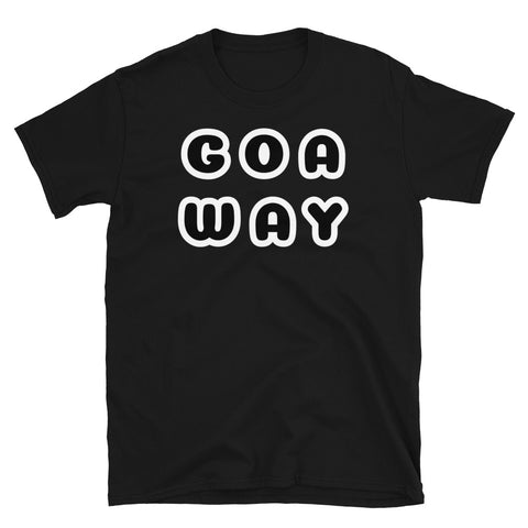 Goa Way funny novelty t-shirt in black cotton by BillingtonPix