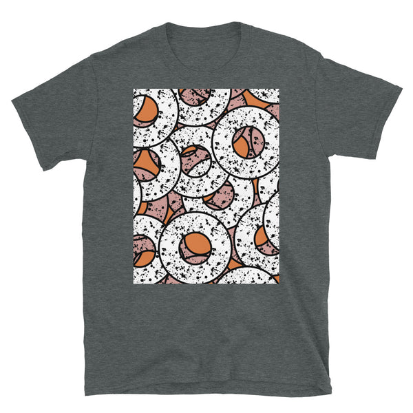 Orange Patterned Short-Sleeve Unisex T-Shirt | Splattered Donuts Collection