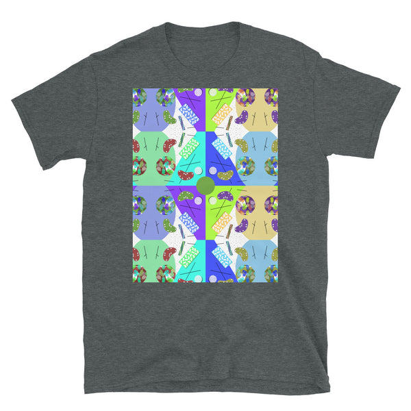 Patterned Short-Sleeve Unisex T-Shirt | Minty Blue | Memphis Circus Collection