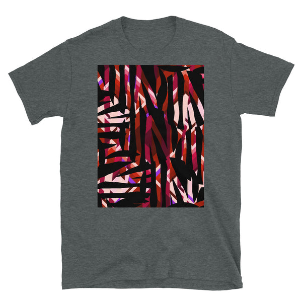 Patterned Short-Sleeve Unisex T-Shirt | Red | Distorted Geometric Collection