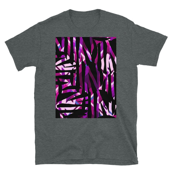 Patterned Short-Sleeve Unisex T-Shirt | Purple | Distorted Geometric Collection