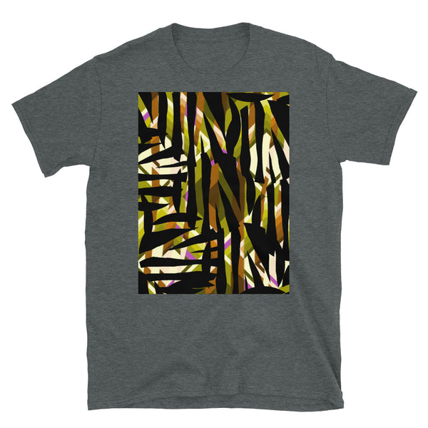 Patterned Short-Sleeve Unisex T-Shirt | Yellow | Distorted Geometric Collection