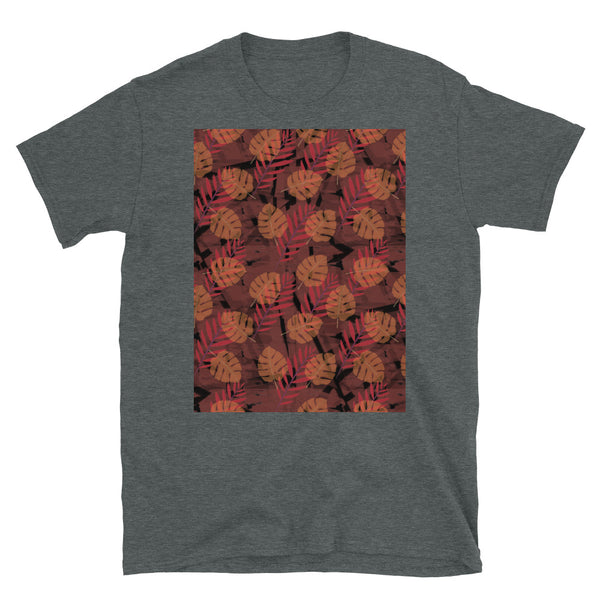 Patterned Short-Sleeve Unisex T-Shirt | Orange | Autumn Monstera Collection