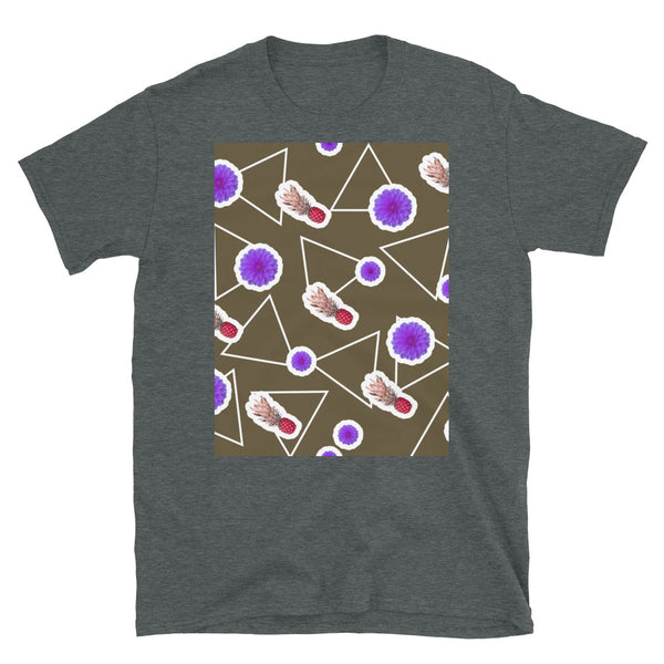 Patterned Short-Sleeve Unisex T-Shirt | Brown | Fruity Floral Collection
