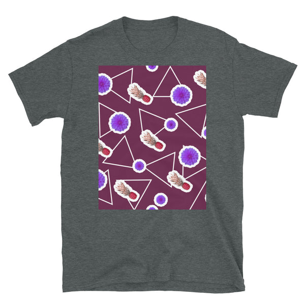 Patterned Short-Sleeve Unisex T-Shirt | Purple | Fruity Floral Collection