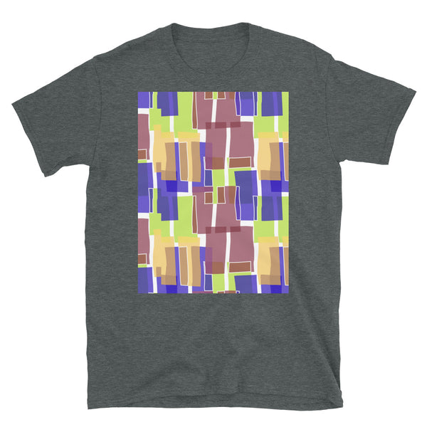 Patterned Short-Sleeve Unisex T-Shirt | Brown 60s Style | Mid Century Geometric