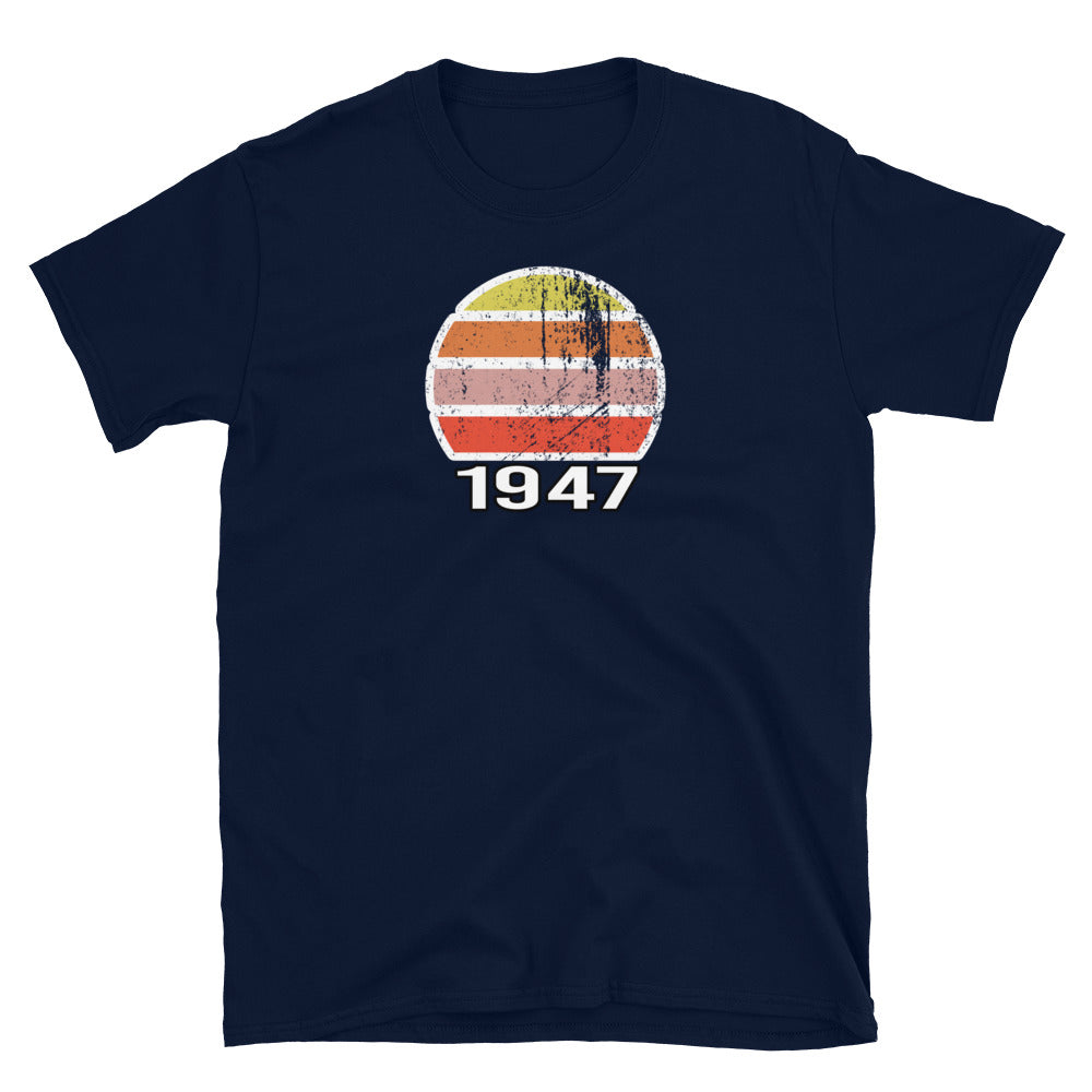 1947 Birthday Year T-Shirt | Vintage Style Short-Sleeve Unisex