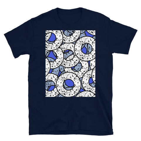 Blue Patterned Short-Sleeve Unisex T-Shirt | Splattered Donuts Collection