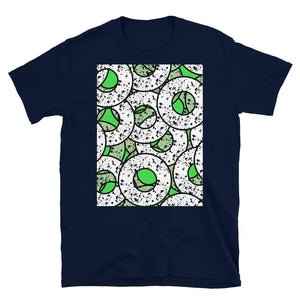 Green Patterned Short-Sleeve Unisex T-Shirt | Splattered Donuts Collection