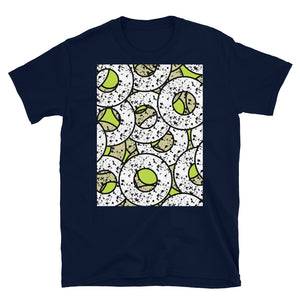 Yellow Patterned Short-Sleeve Unisex T-Shirt | Splattered Donuts Collection