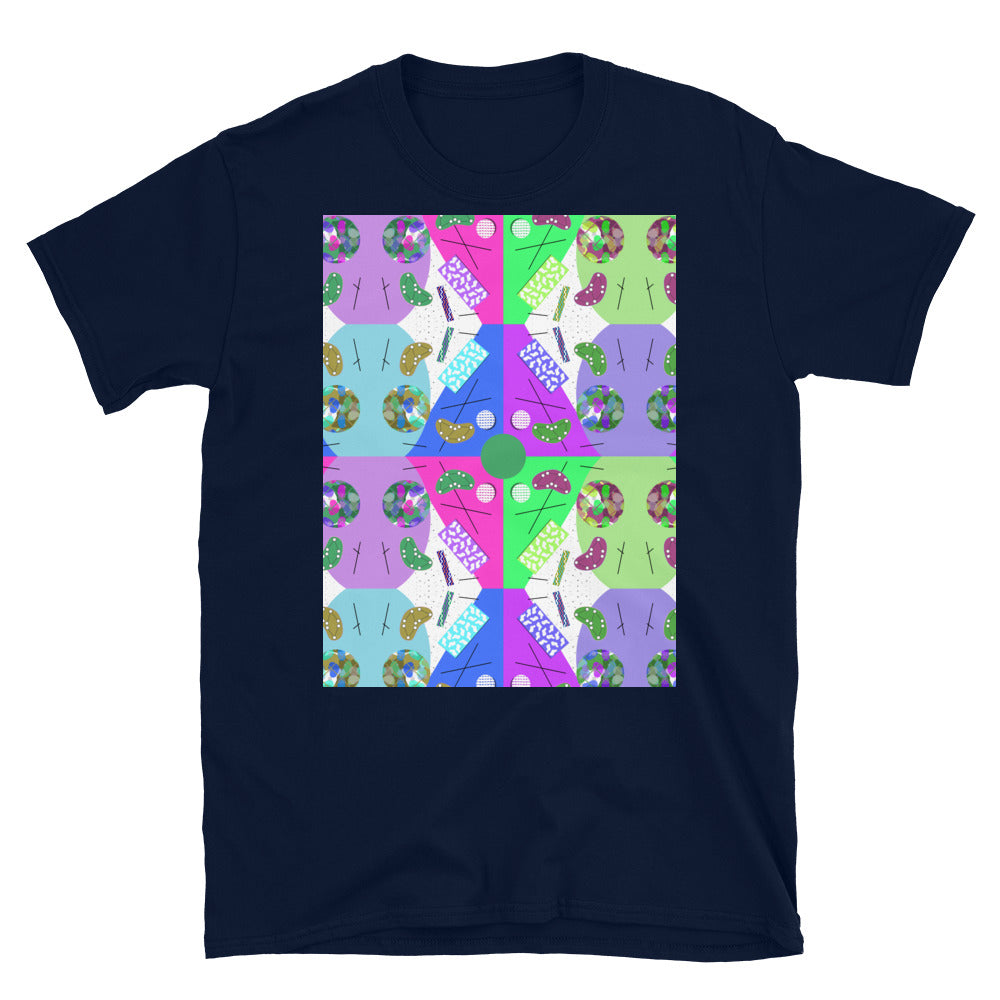 Patterned Short-Sleeve Unisex T-Shirt | Candy | Memphis Circus Collection