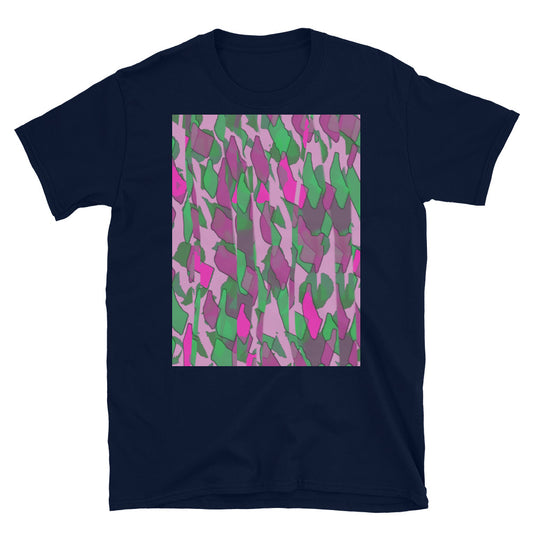 Gemustertes Kurzarm-Unisex-T-Shirt | Rosa | Sunset Glitter Kollektion