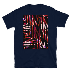Patterned Short-Sleeve Unisex T-Shirt | Red | Distorted Geometric Collection