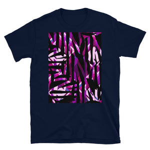 Patterned Short-Sleeve Unisex T-Shirt | Purple | Distorted Geometric Collection