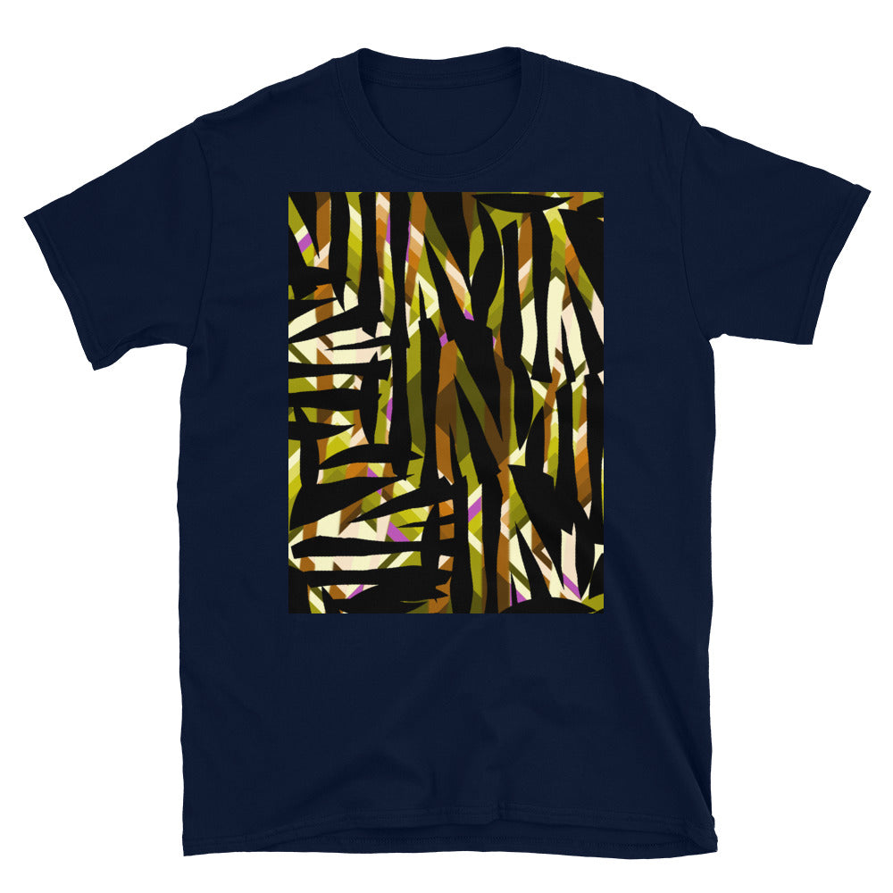 Patterned Short-Sleeve Unisex T-Shirt | Yellow | Distorted Geometric Collection