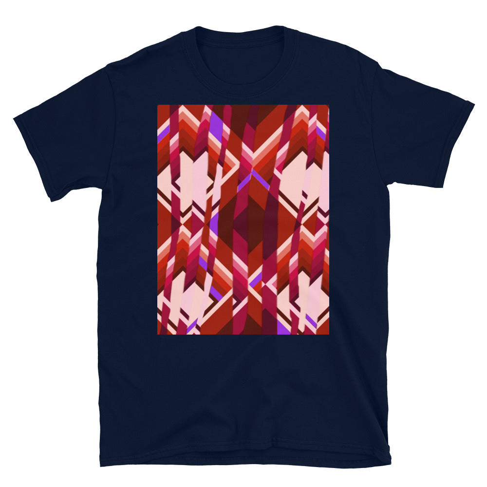 Patterned Short-Sleeve Unisex T-Shirt | Red | Broken Glass Collection