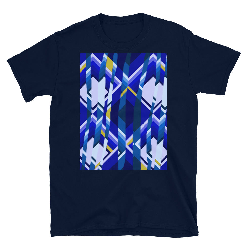 Patterned Short-Sleeve Unisex T-Shirt | Blue | Broken Glass Collection