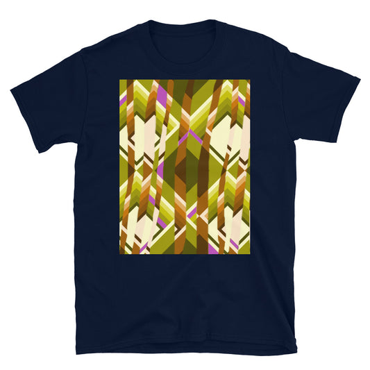 Gemustertes Kurzarm-Unisex-T-Shirt | Gold | Broken Glass-Kollektion