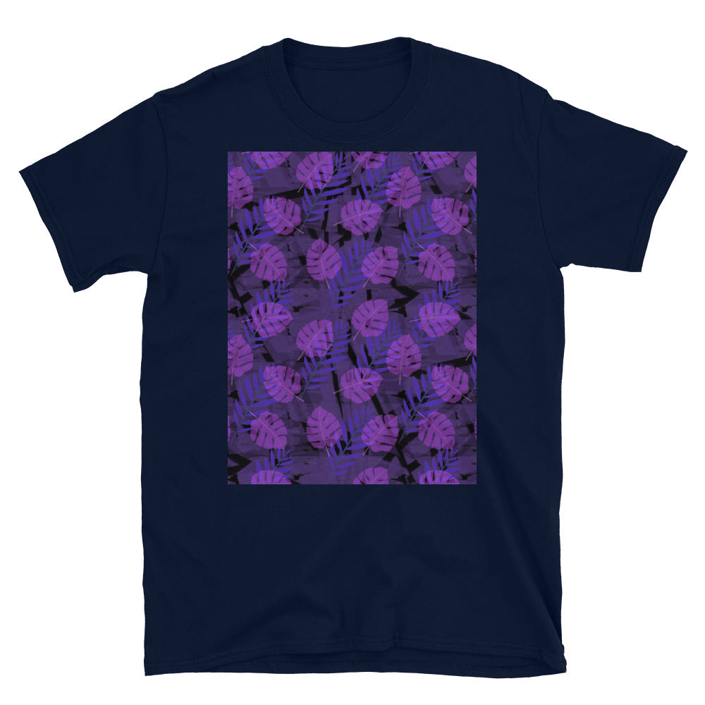 Camiseta unisex de manga corta estampada | Morado | Colección Monstera de otoño