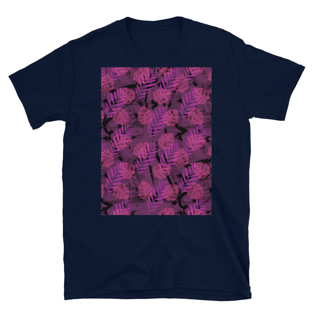 Patterned Short-Sleeve Unisex T-Shirt | Pink | Autumn Monstera Collection